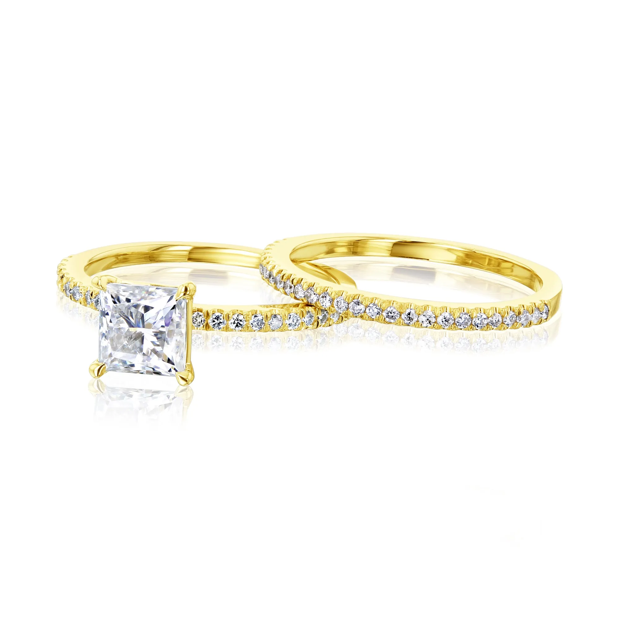 0.9ct Princess Petite Bridal Set