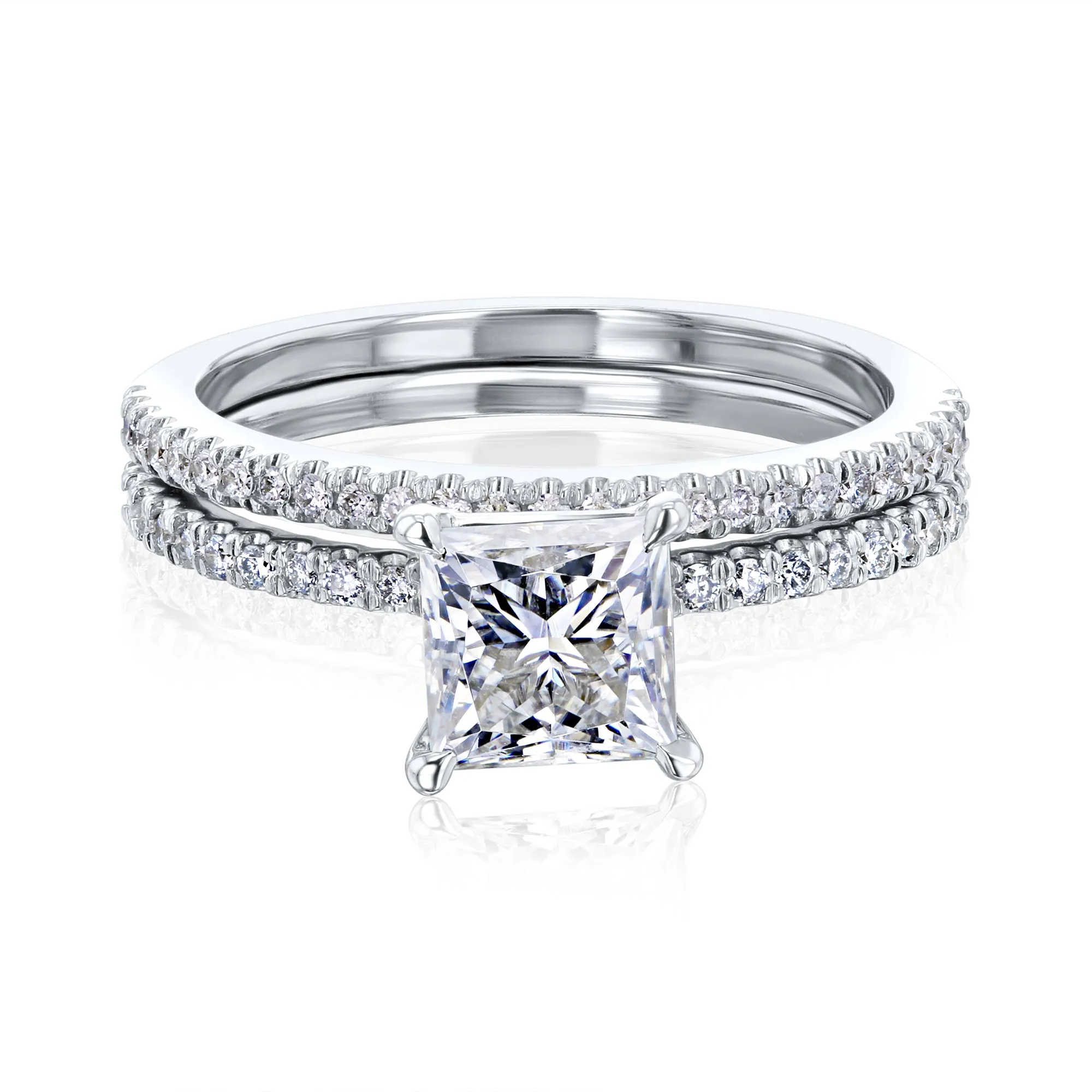 0.9ct Princess Petite Bridal Set