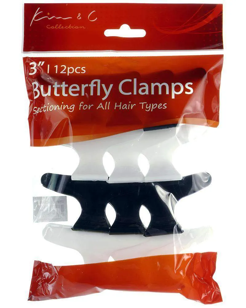 3" Butterfly Clamps - Black & White