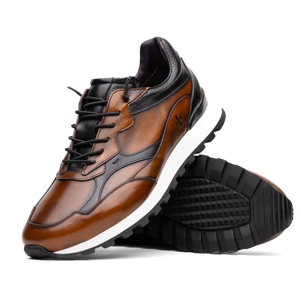 65-355-BRN BRAVO Hand Finished Trainer Cognac / Black