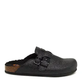 Abel Black Glitter Mule