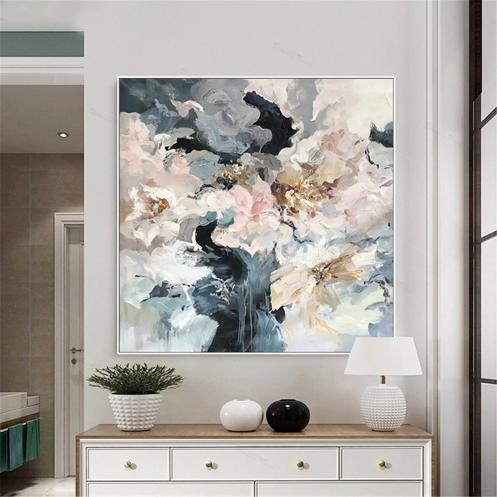 Abstract Handmade Flower Painting Large Paintings for Bedroom Gp053