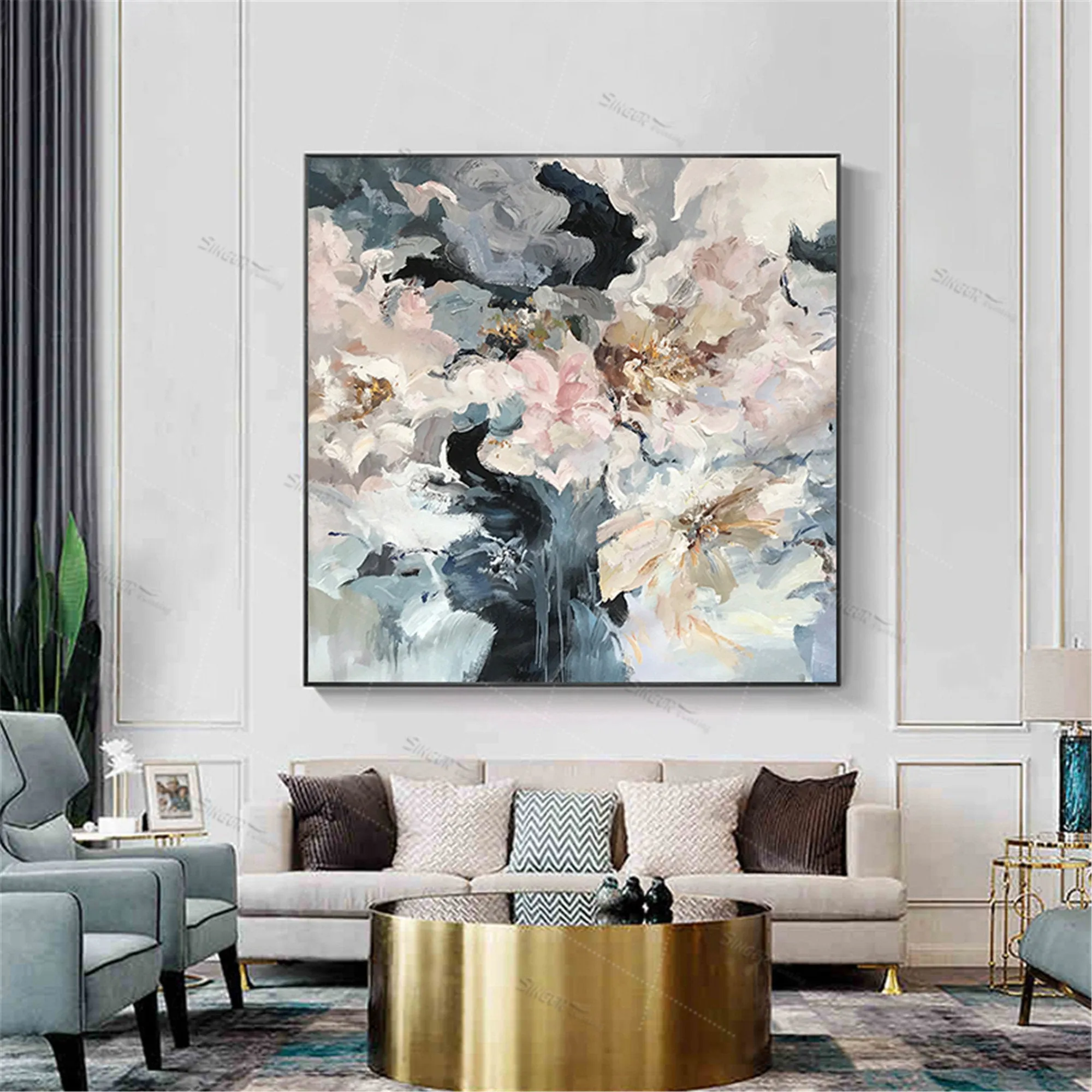 Abstract Handmade Flower Painting Large Paintings for Bedroom Gp053