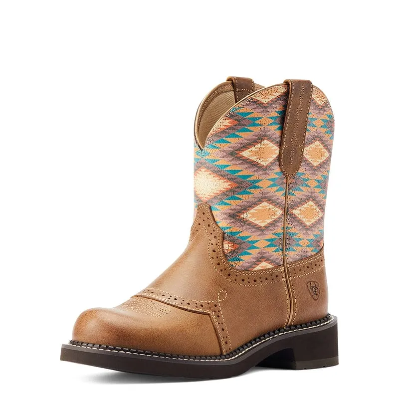 Ariat Women's Fatbaby Heritage Farrah Coastal Tan/Blanket Print Western Boots 10044438