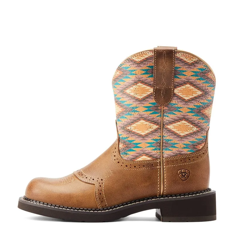 Ariat Women's Fatbaby Heritage Farrah Coastal Tan/Blanket Print Western Boots 10044438