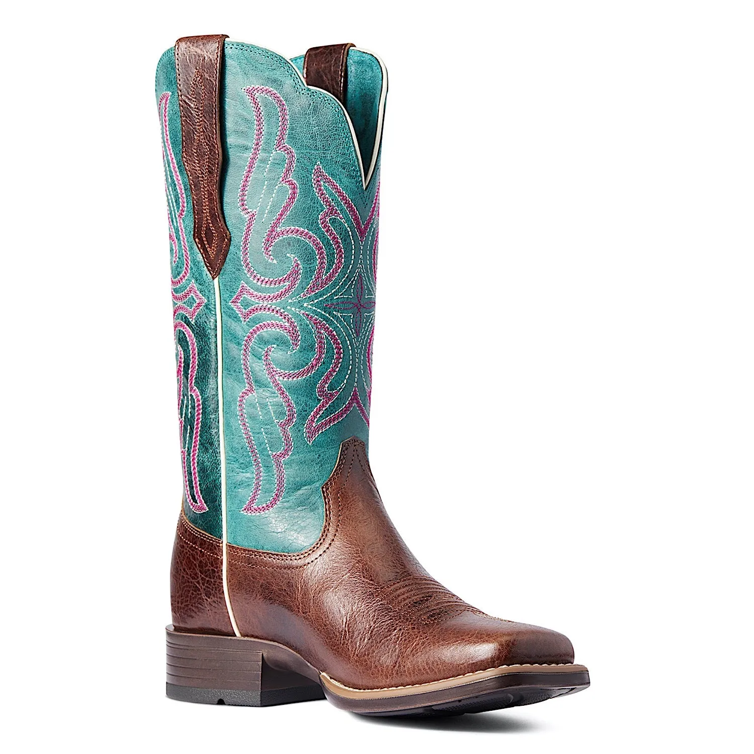 Ariat Womens Primera Stretchfit Barrel Brown / Antique Teal