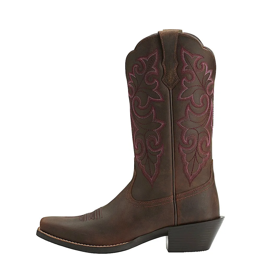 Ariat Womens Round Up Square Toe Powder Brown