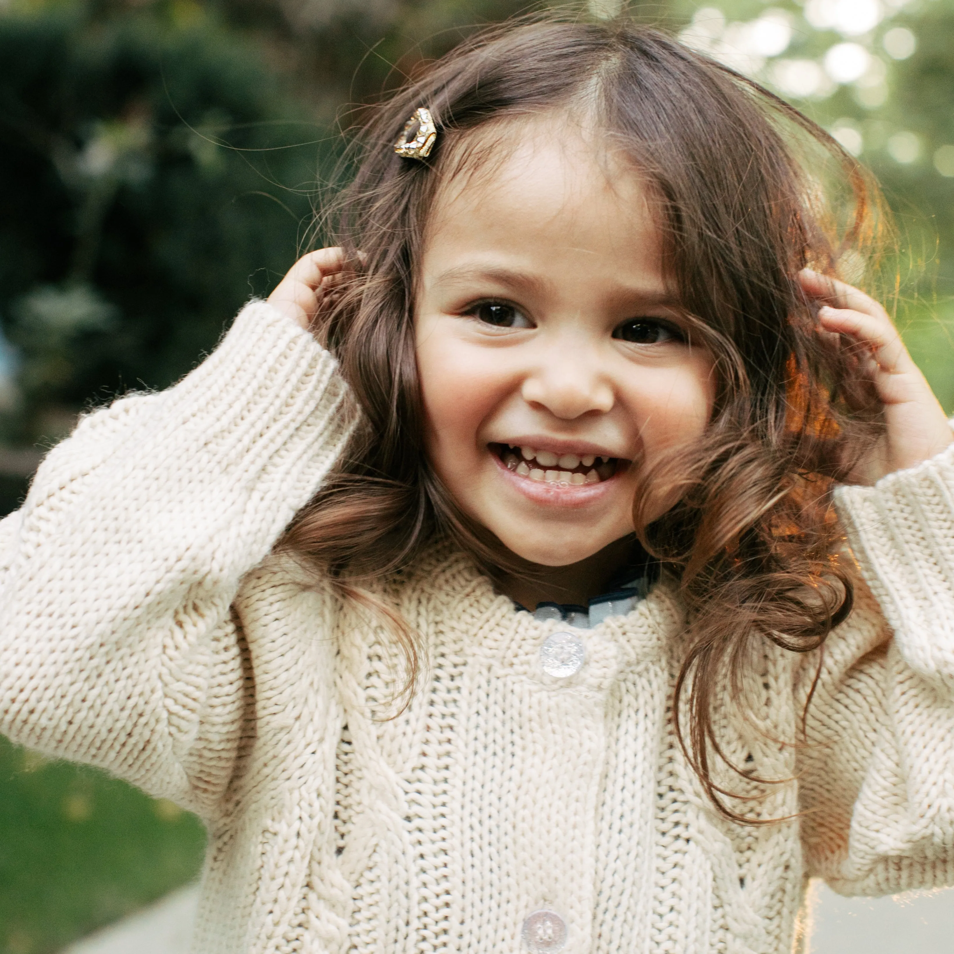 Baby Girls Cable Constance Sweater - Cream