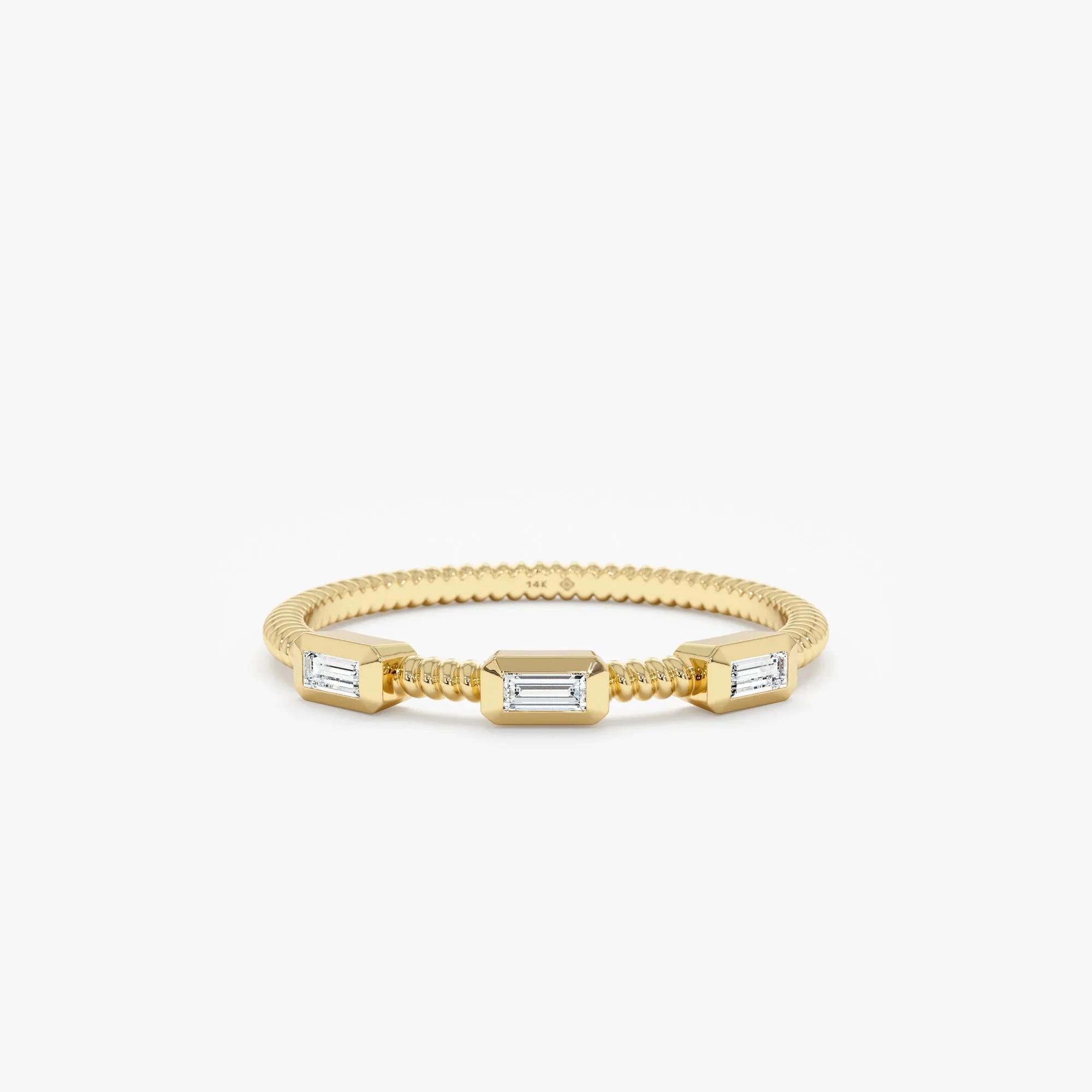 Baguette Diamond Station Ring, Elara