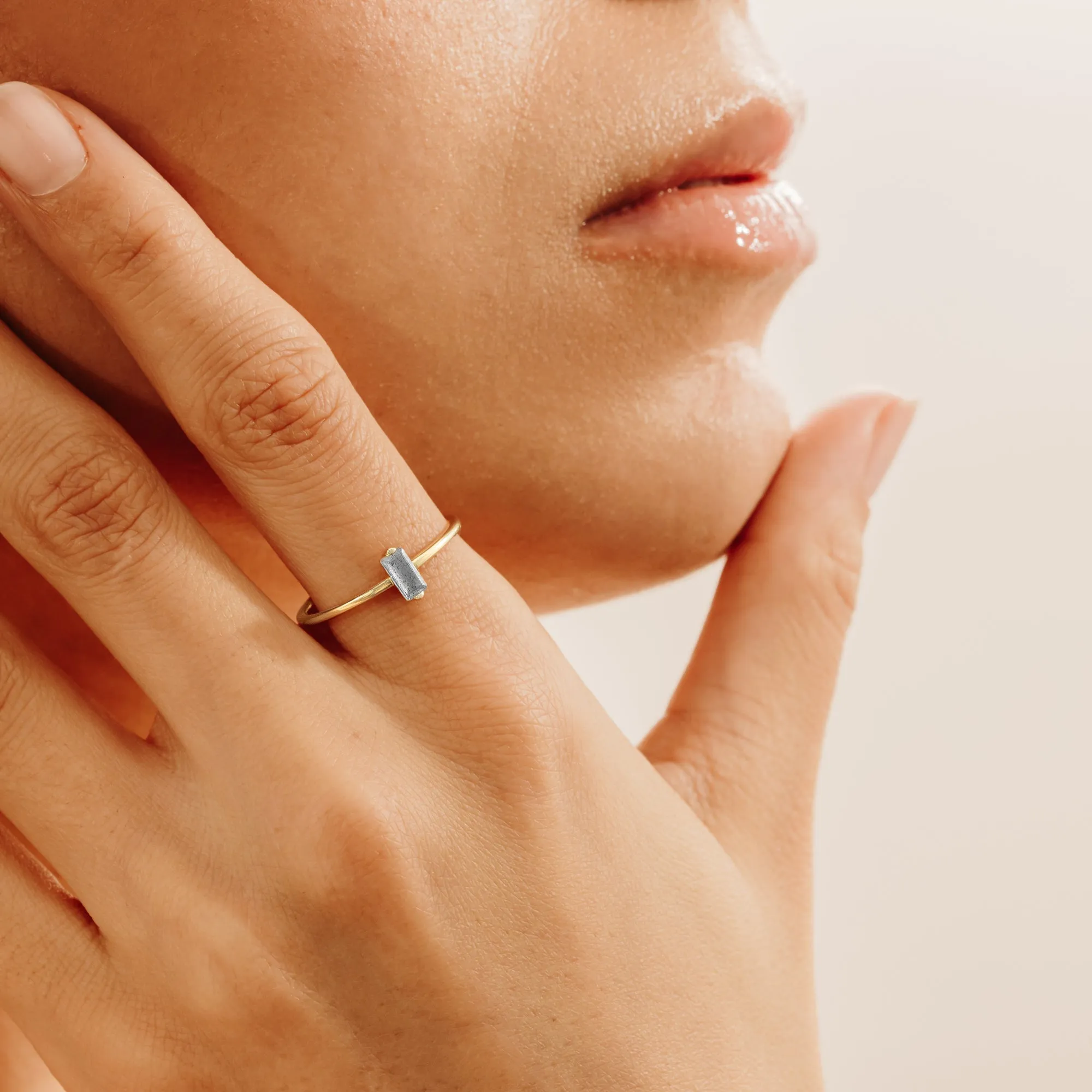 Baguette Labradorite Ring, Lupita