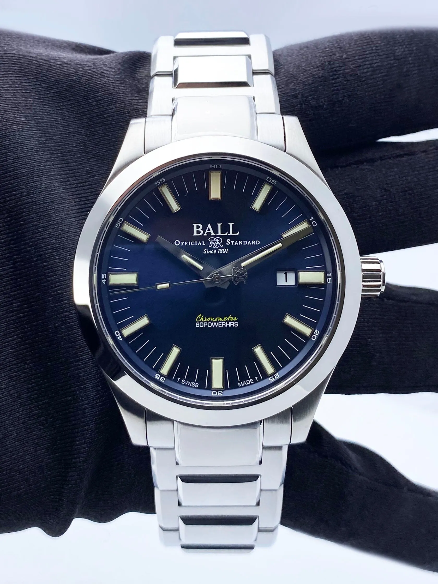 BALL Engineer M Marvelight 43MM Blue Dial Watch Box Papers