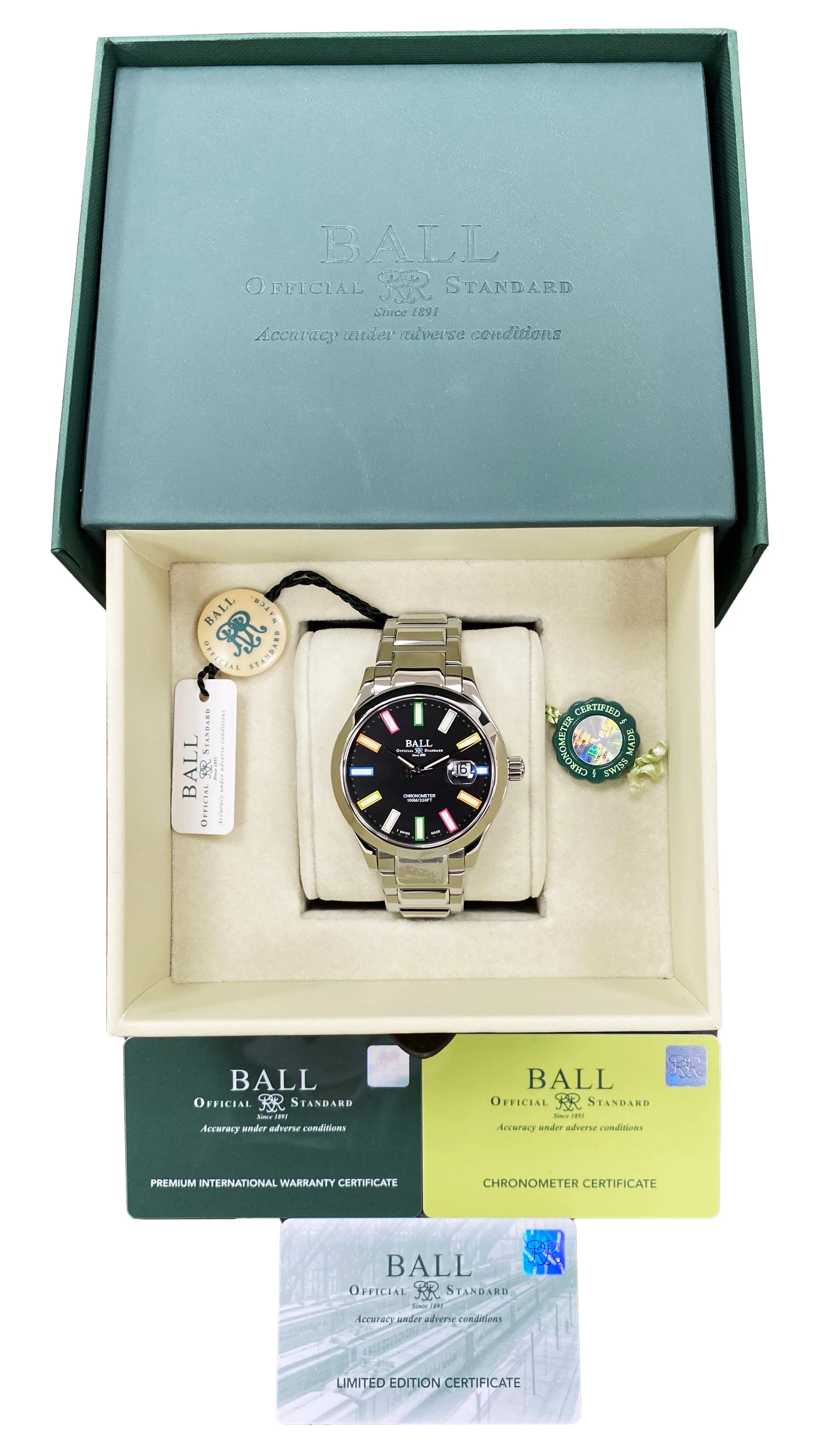 BALL Marvelight Chronometer Caring Edition 43mm Mens Watch Box Papers