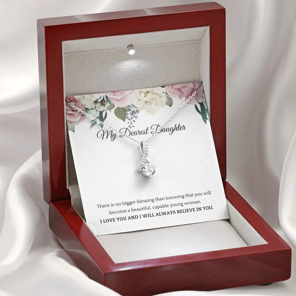 Beautiful and Blessed My Dearest Daughter Pendant Necklace