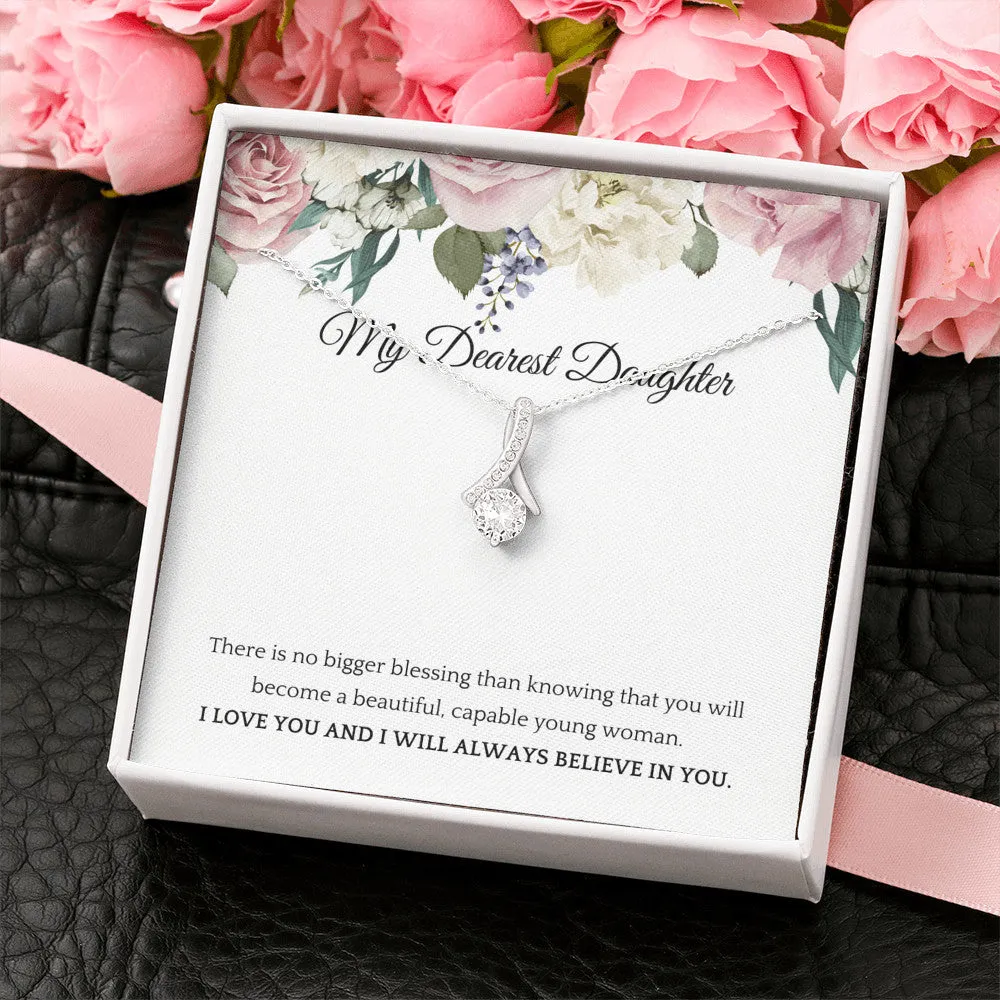 Beautiful and Blessed My Dearest Daughter Pendant Necklace