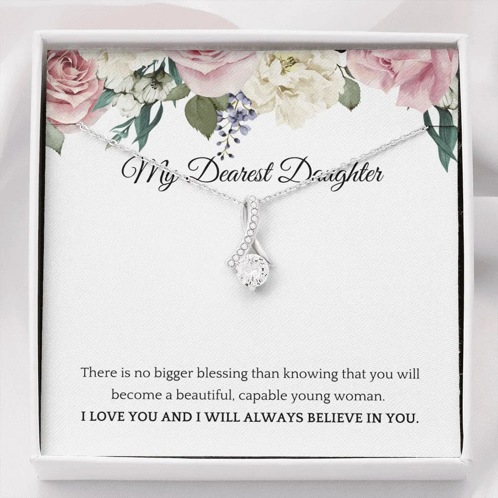 Beautiful and Blessed My Dearest Daughter Pendant Necklace