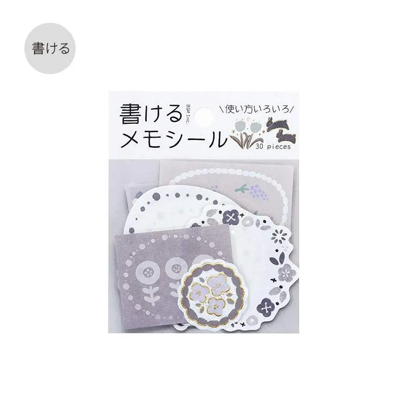 BGM Foil Stamping Memo Seal: Flower Weather - Gray