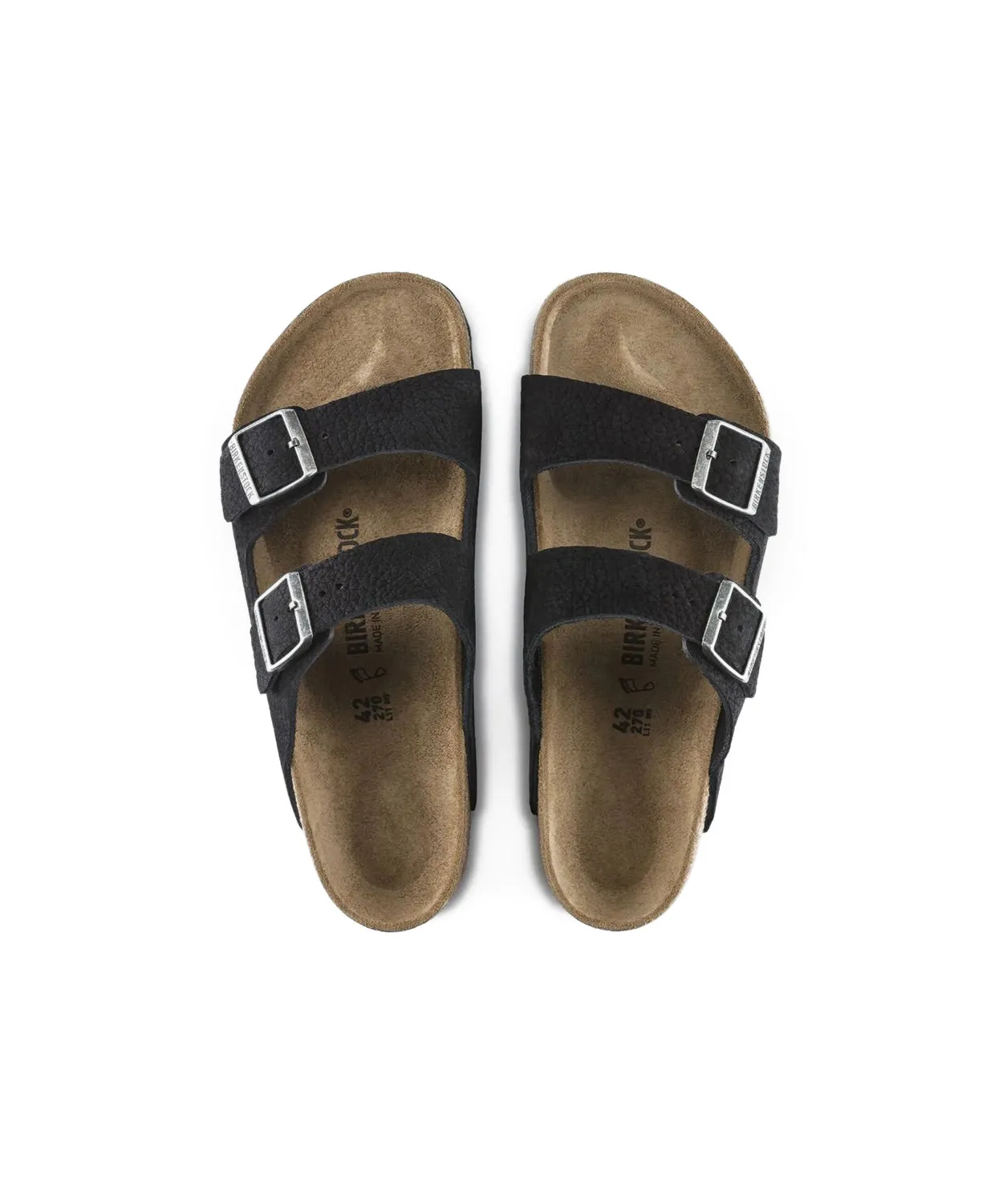 Birkenstock Arizona Nubuck Leather Desert Buck Black Sandals