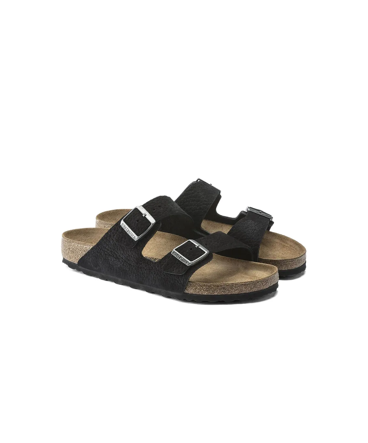 Birkenstock Arizona Nubuck Leather Desert Buck Black Sandals