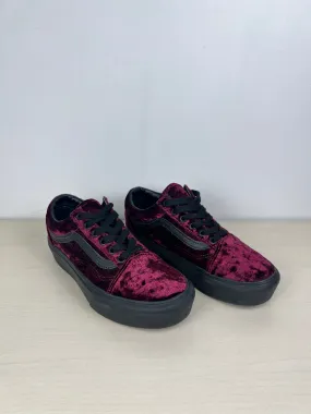 Black & Purple Shoes Heels Platform Vans, Size 7