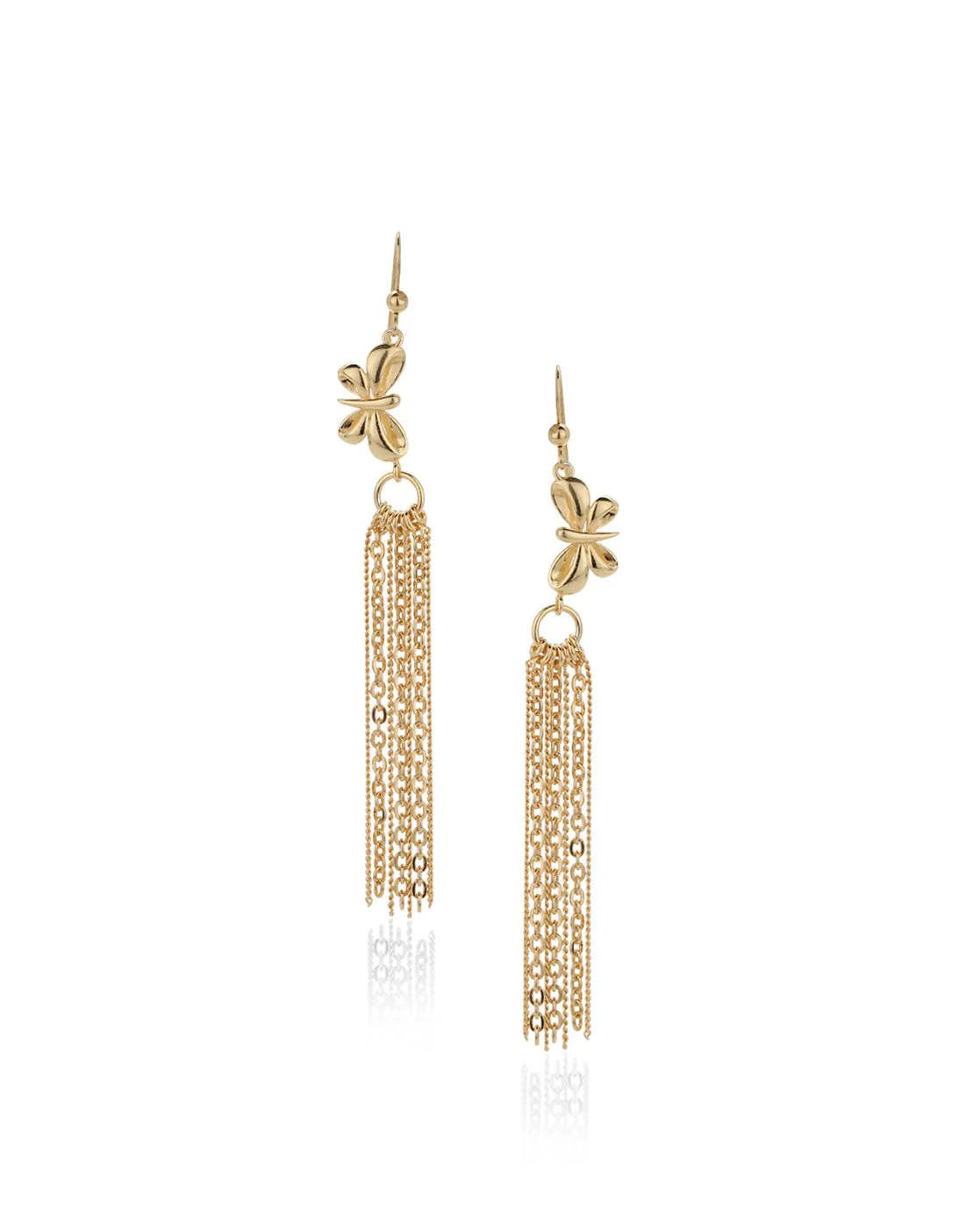 Carlton London Gold Plated Butterfly Tasselled Drop Earring For Women