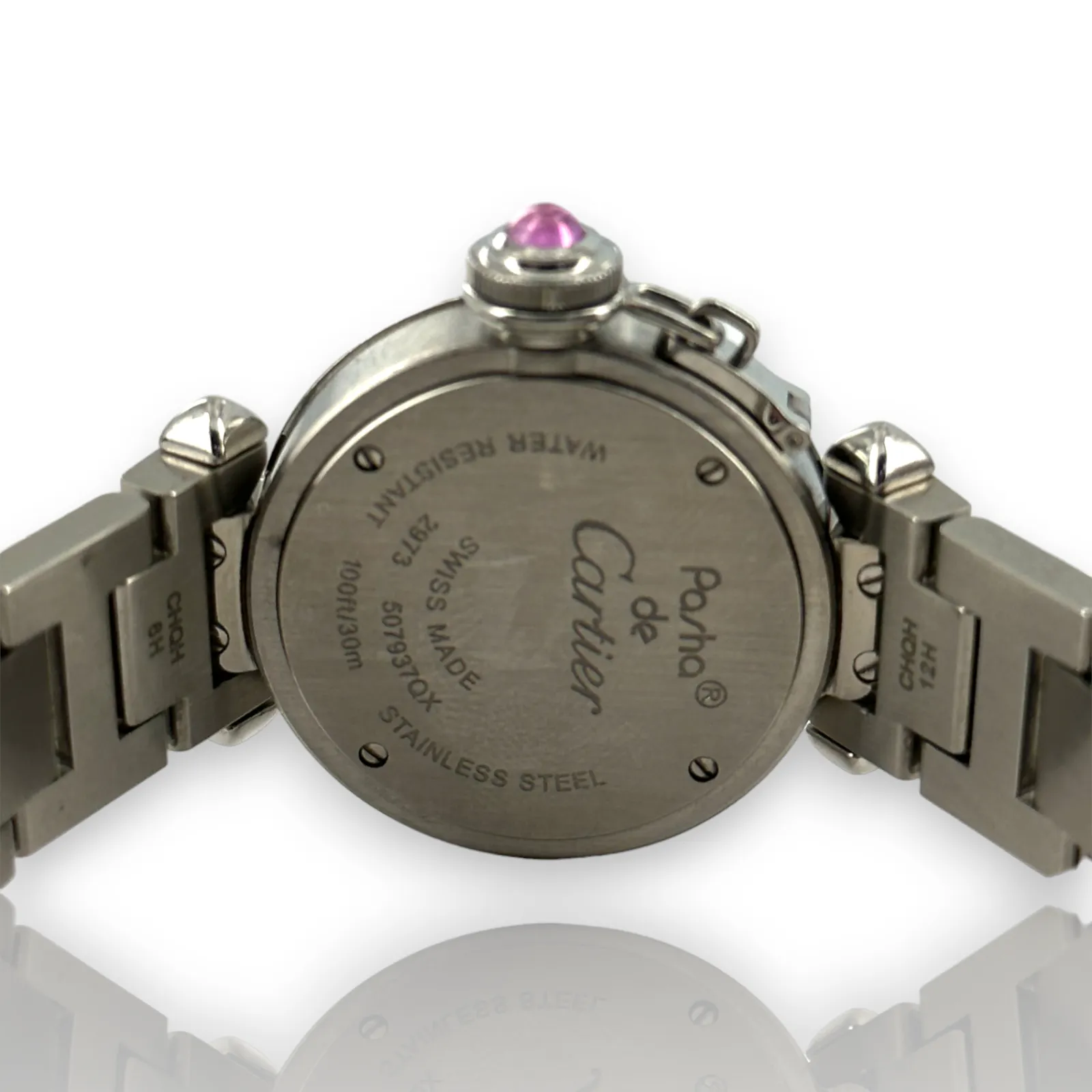 Cartier Miss Pasha 27mm Steel Quartz Pink dial Watch