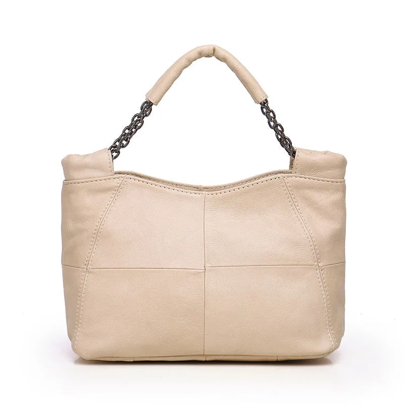 Chic Small Cowhide Leather Shoulder Bag | Stylish Everyday Crossbody Purse