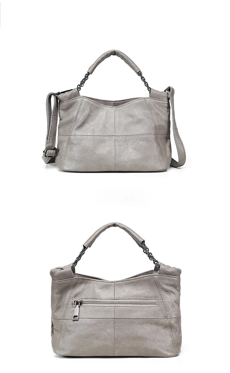 Chic Small Cowhide Leather Shoulder Bag | Stylish Everyday Crossbody Purse