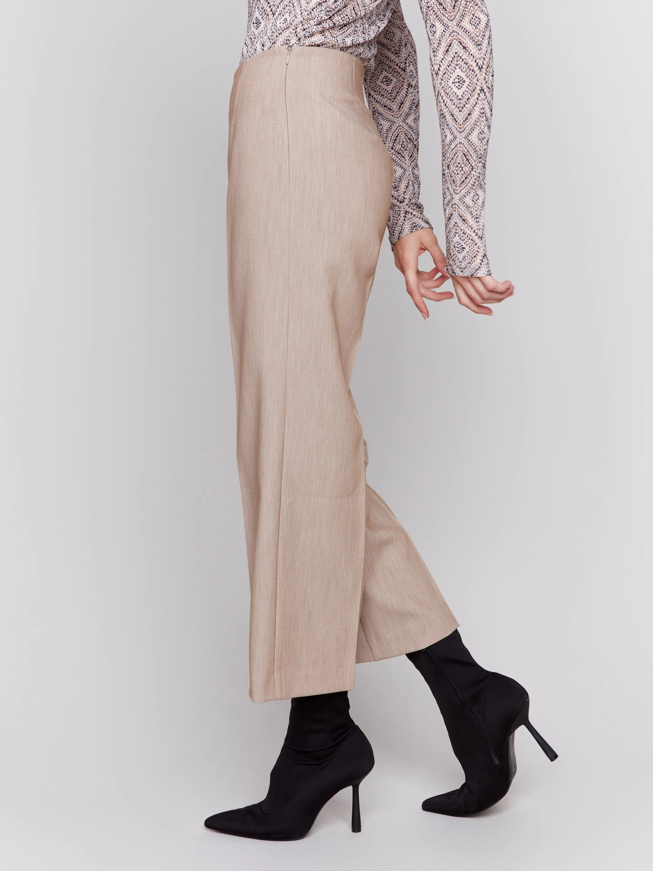 Cropped Wide Leg Pants - Truffle