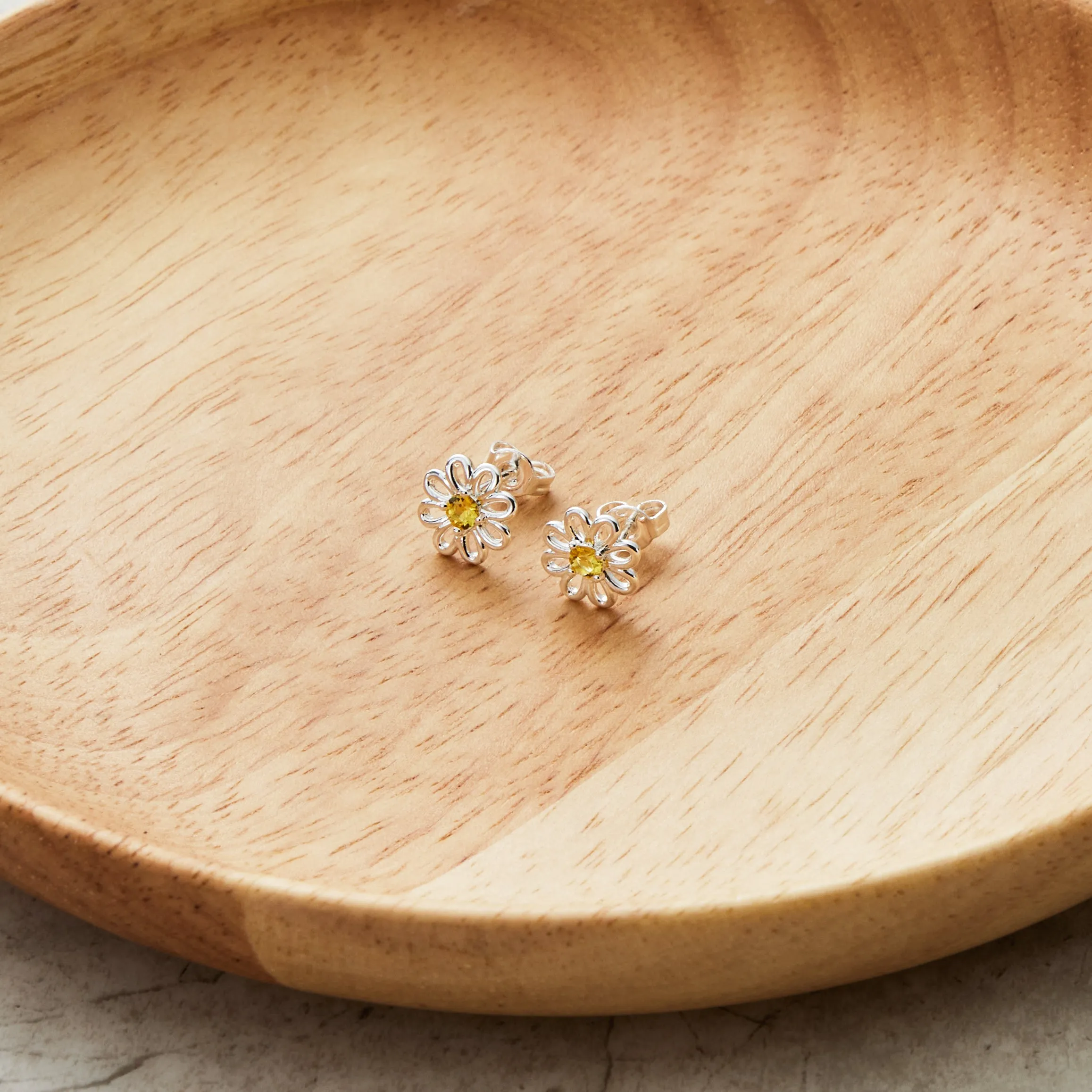 Daisy Stud Earrings Created with Zircondia® Crystals