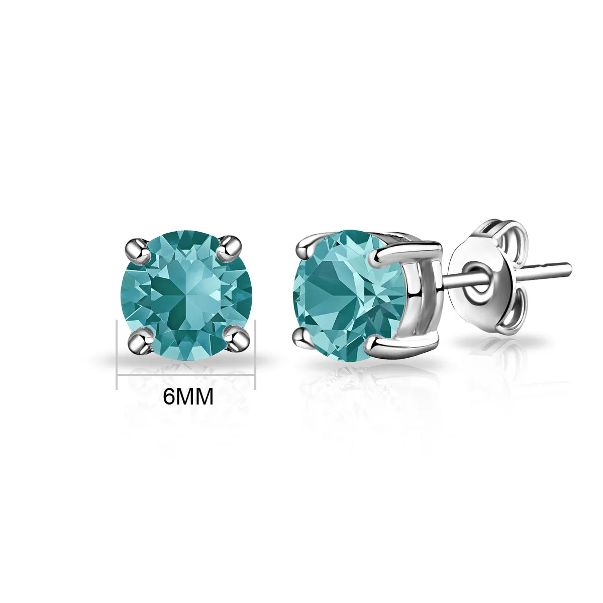 December (Blue Topaz) Birthstone Earrings Created with Zircondia® Crystals