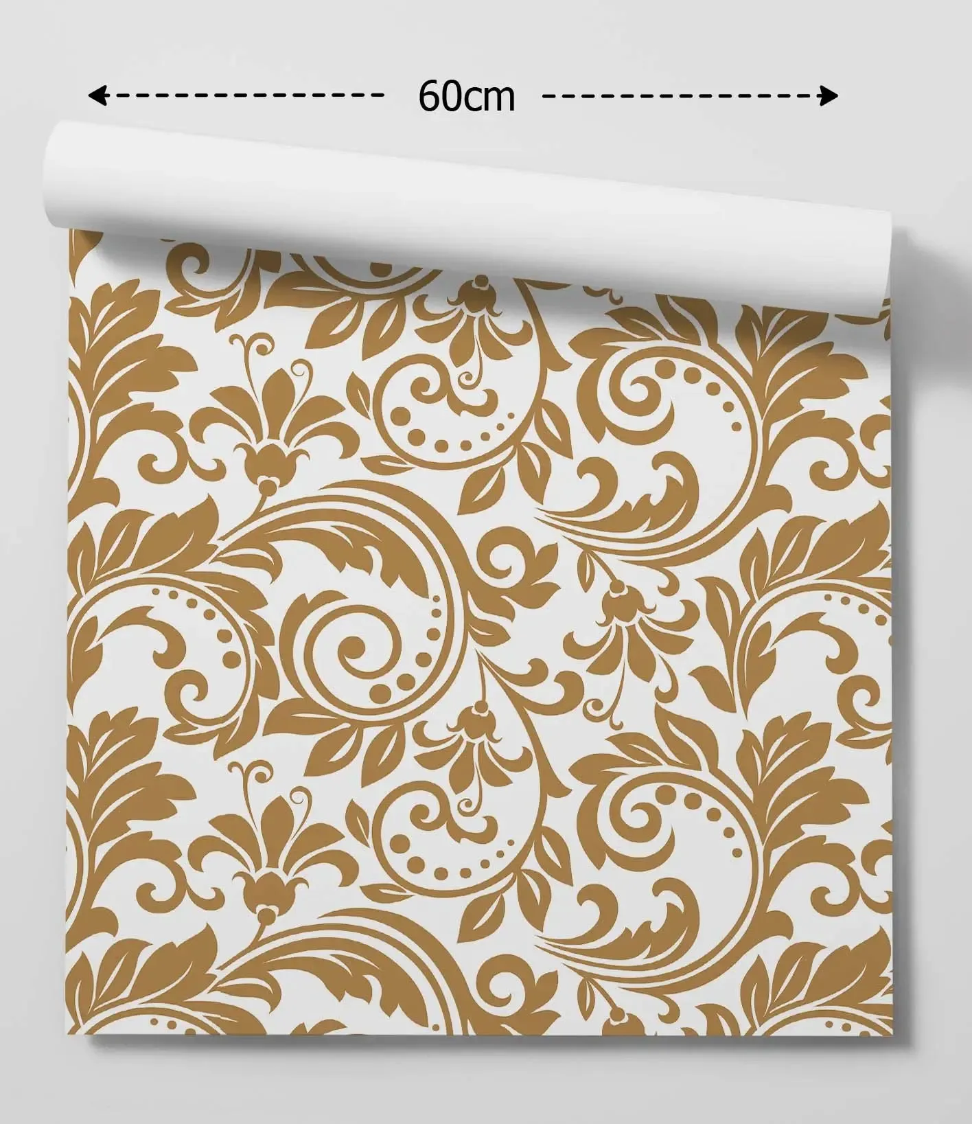 'Doris' - Vintage-Inspired White and Gold Wallpaper