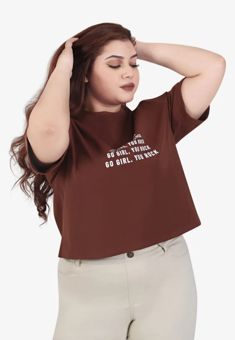 Equality WOMEN'S DAY Crop Tee - Brown