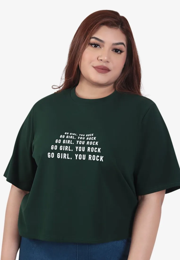 Equality WOMEN'S DAY Crop Tee - Dark Green