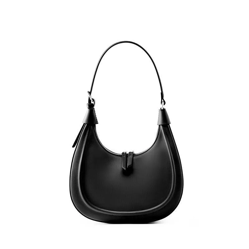 Everyday Leather Croissant Bag | Sleek Elegance Hobo Shoulder Bag | Women Crossbody Bag For Wedding or Party