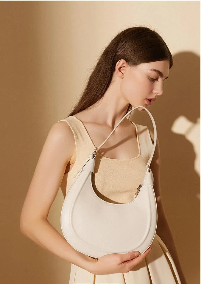 Everyday Leather Croissant Bag | Sleek Elegance Hobo Shoulder Bag | Women Crossbody Bag For Wedding or Party