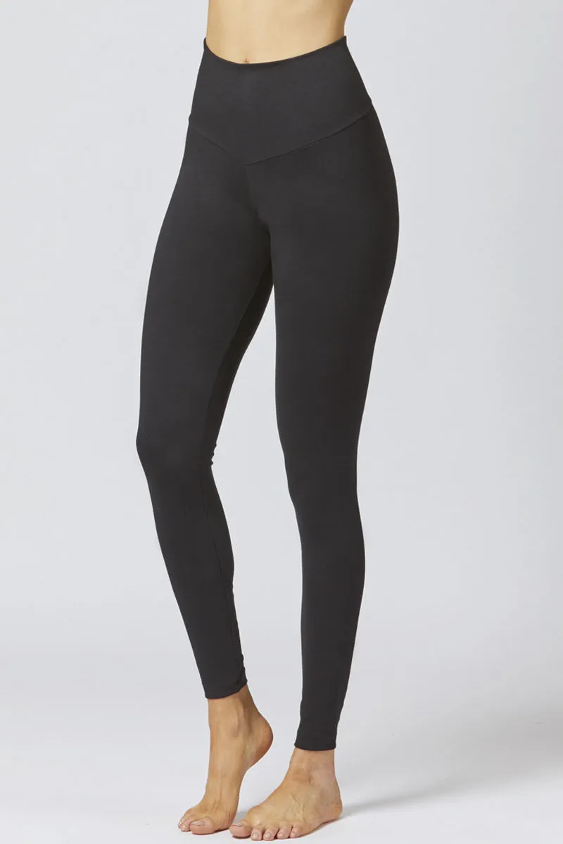 Extra Strong Compression Waisted Leggings with Egyptian Cotton Black