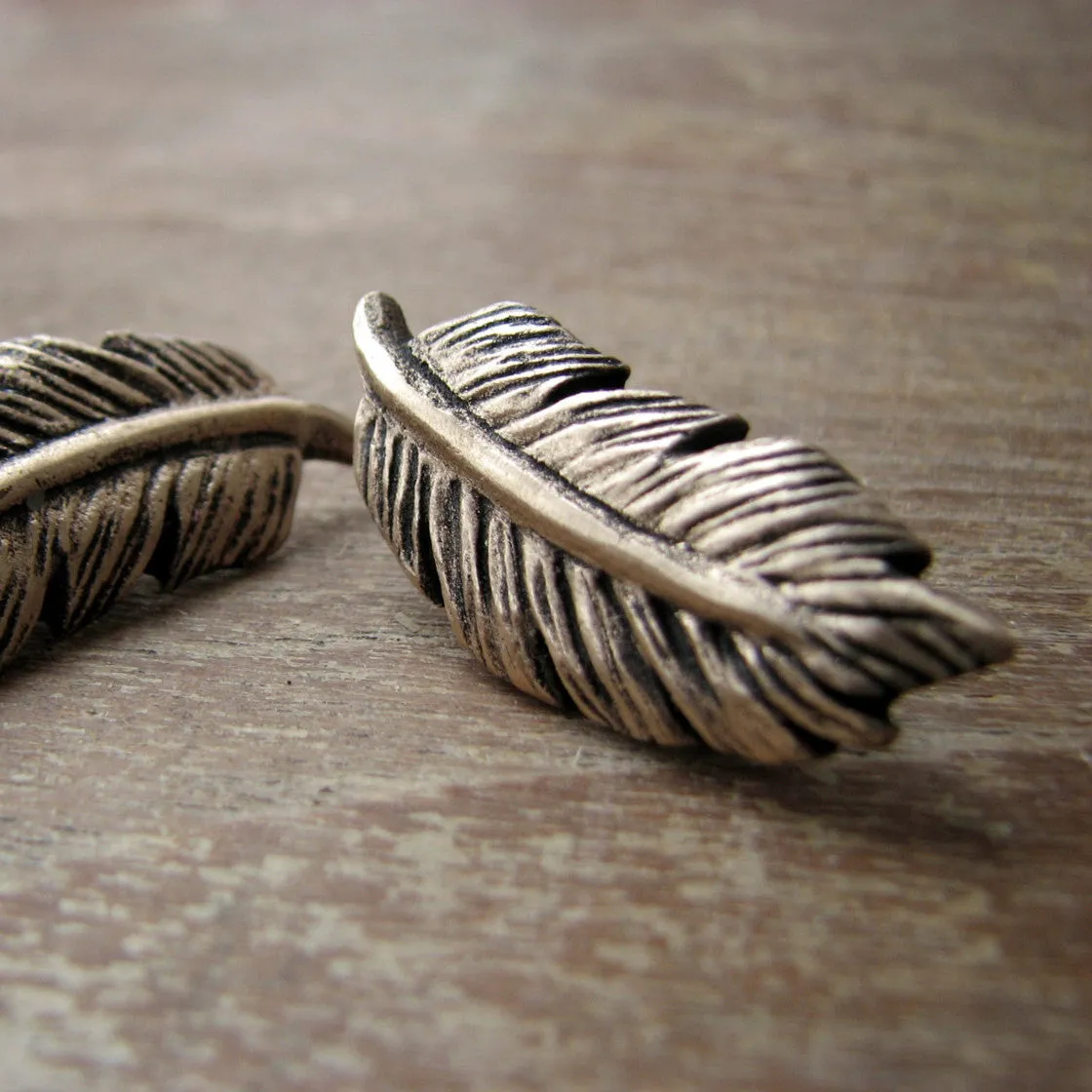 Feather Cufflinks Bronze