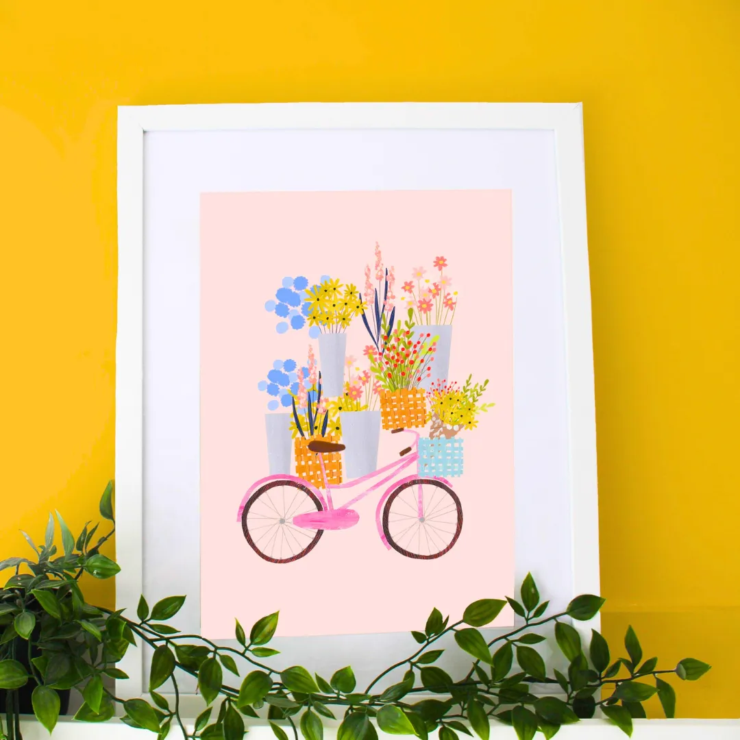 Flower Market Bike Print