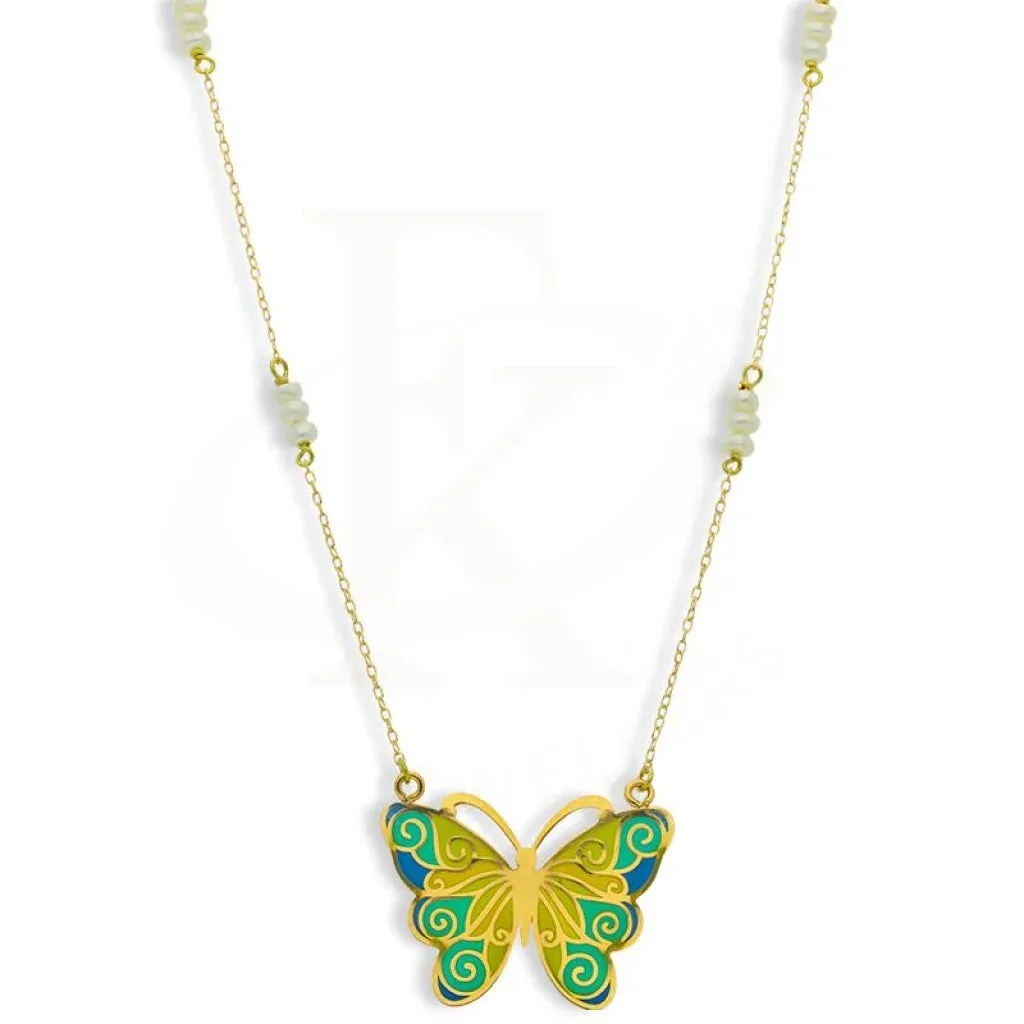 Gold Butterfly Necklace 18KT - FKJNKL18K2544