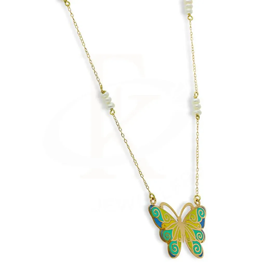 Gold Butterfly Necklace 18KT - FKJNKL18K2544