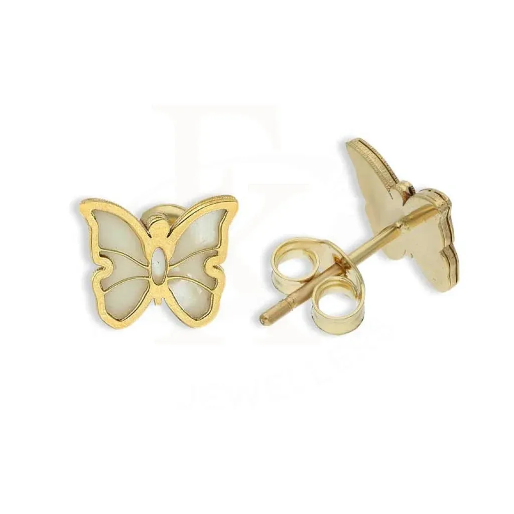 Gold Butterfly Pendant Set (Necklace and Earrings) 18KT - FKJNKLST18K2426