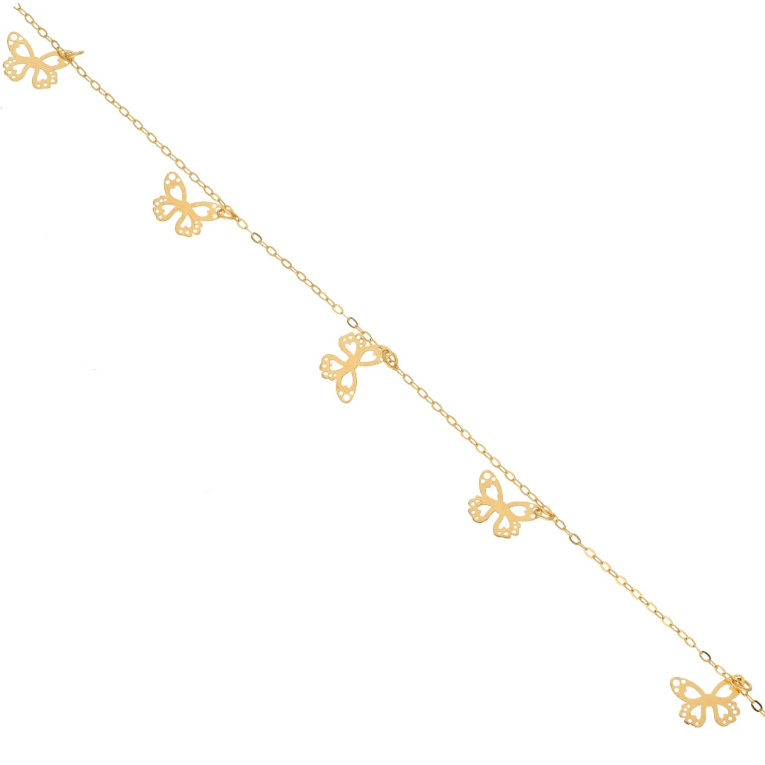 Gold Butterfly Shaped Bracelet 21KT - FKJBRL21KM9588