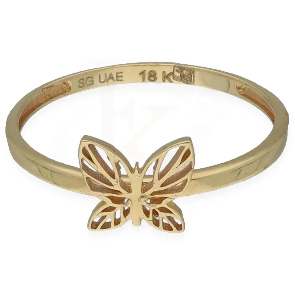 Gold Butterfly Shaped Ring 18KT - FKJRN18K7336