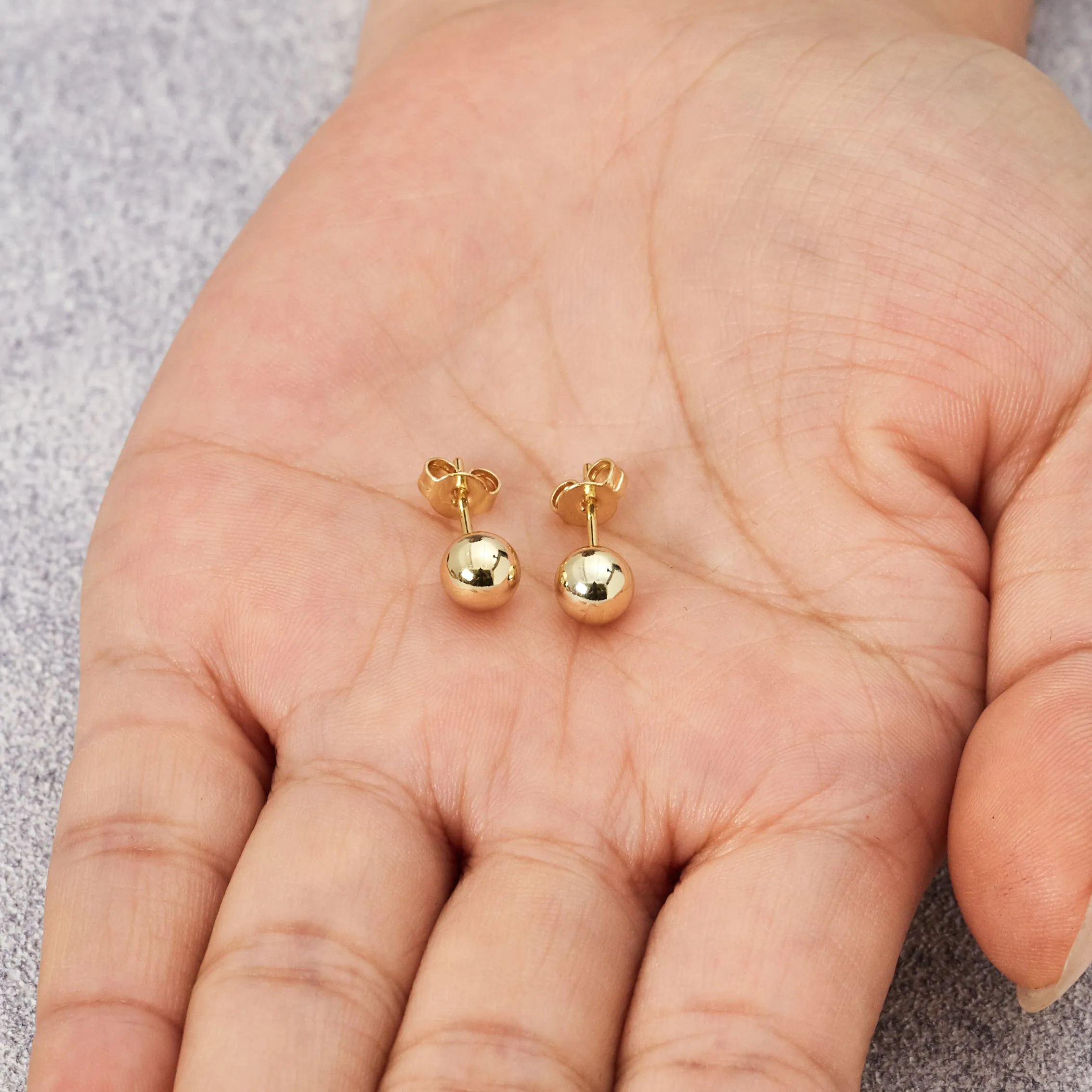 Gold Plated Ball Stud Earrings