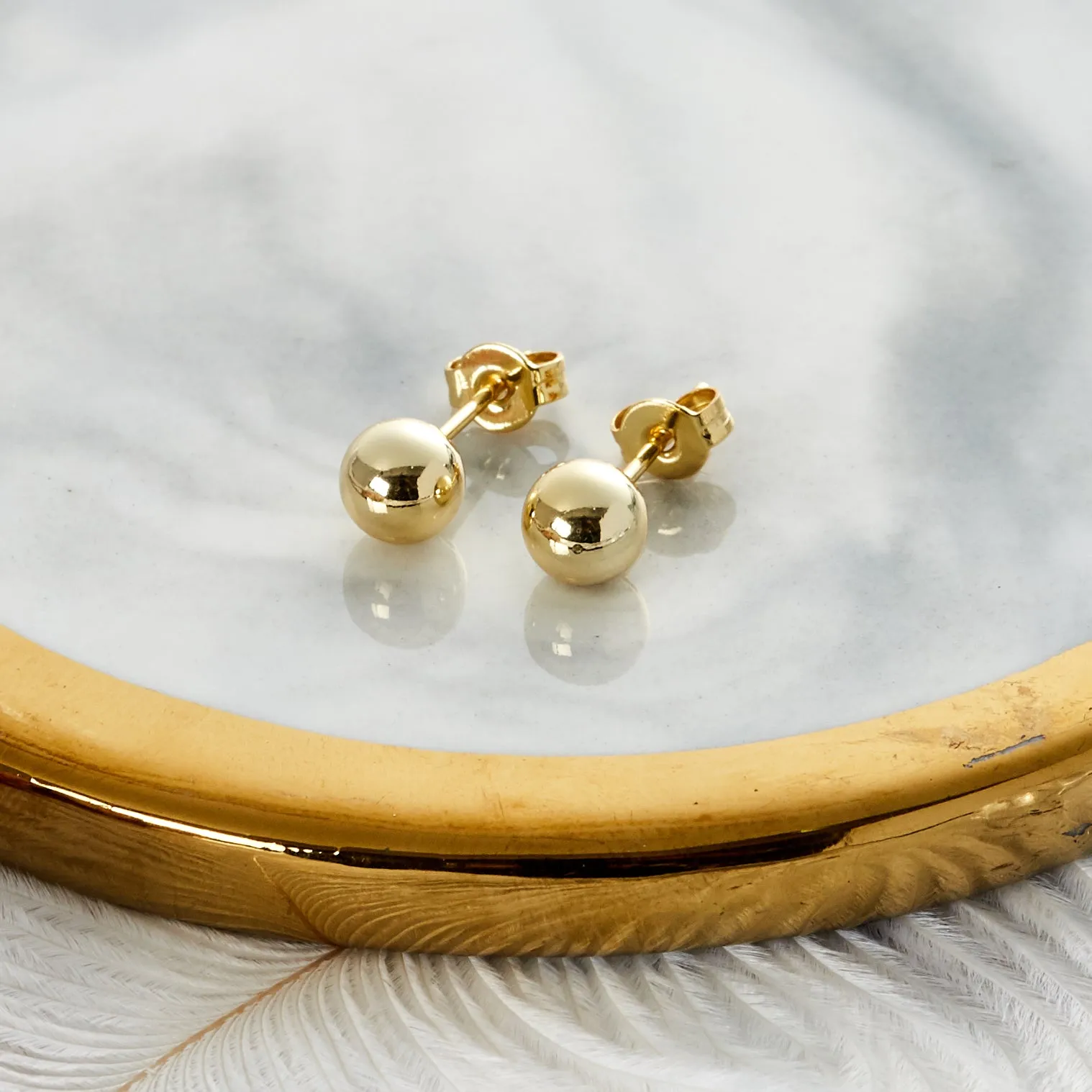 Gold Plated Ball Stud Earrings