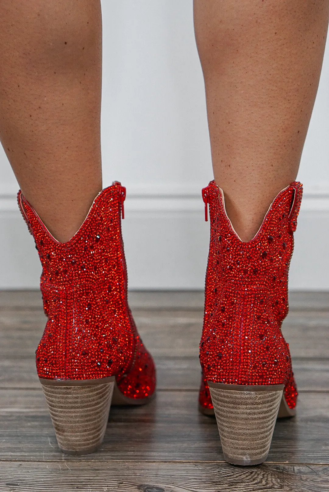 Harlow Red Rhinestone Western Boot