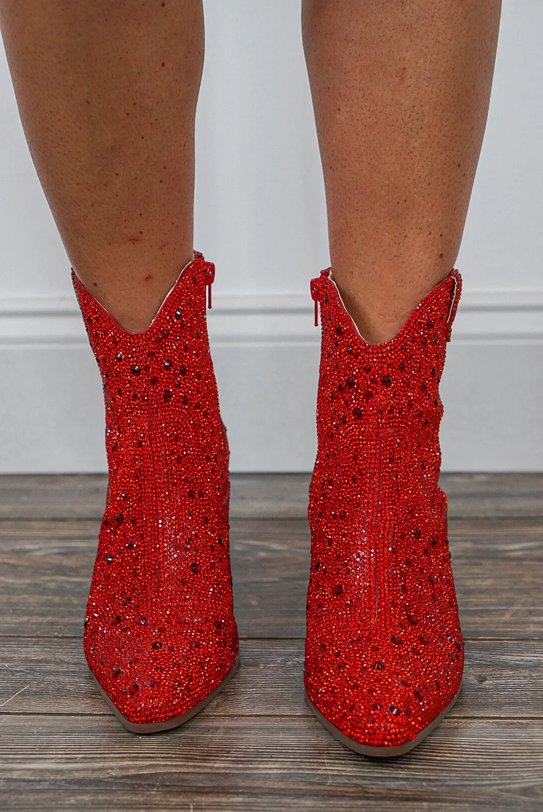 Harlow Red Rhinestone Western Boot