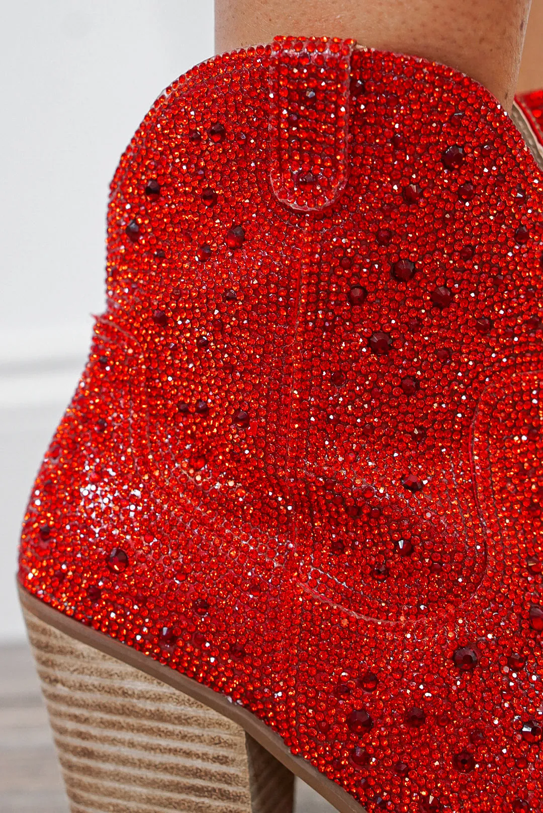 Harlow Red Rhinestone Western Boot