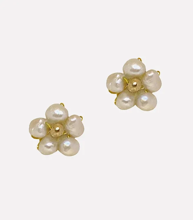 Kalachuchi Pearl Studs Earrings