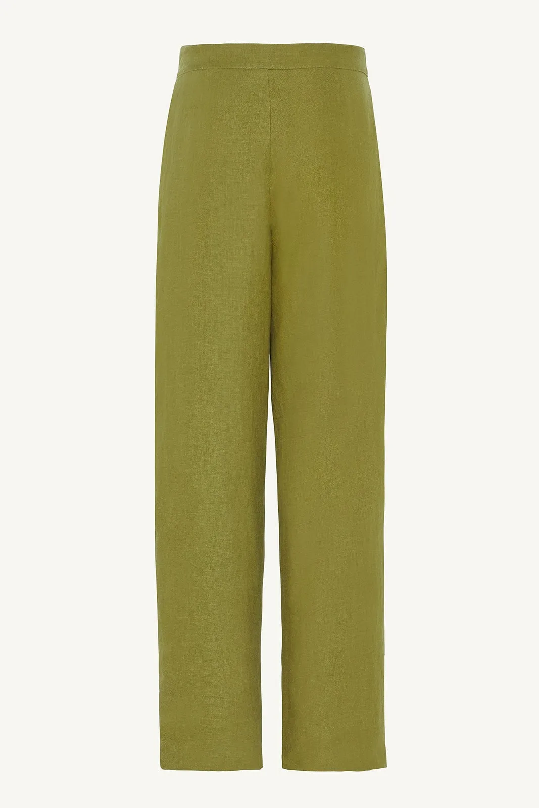 Linen Straight Leg Pants - Avocado